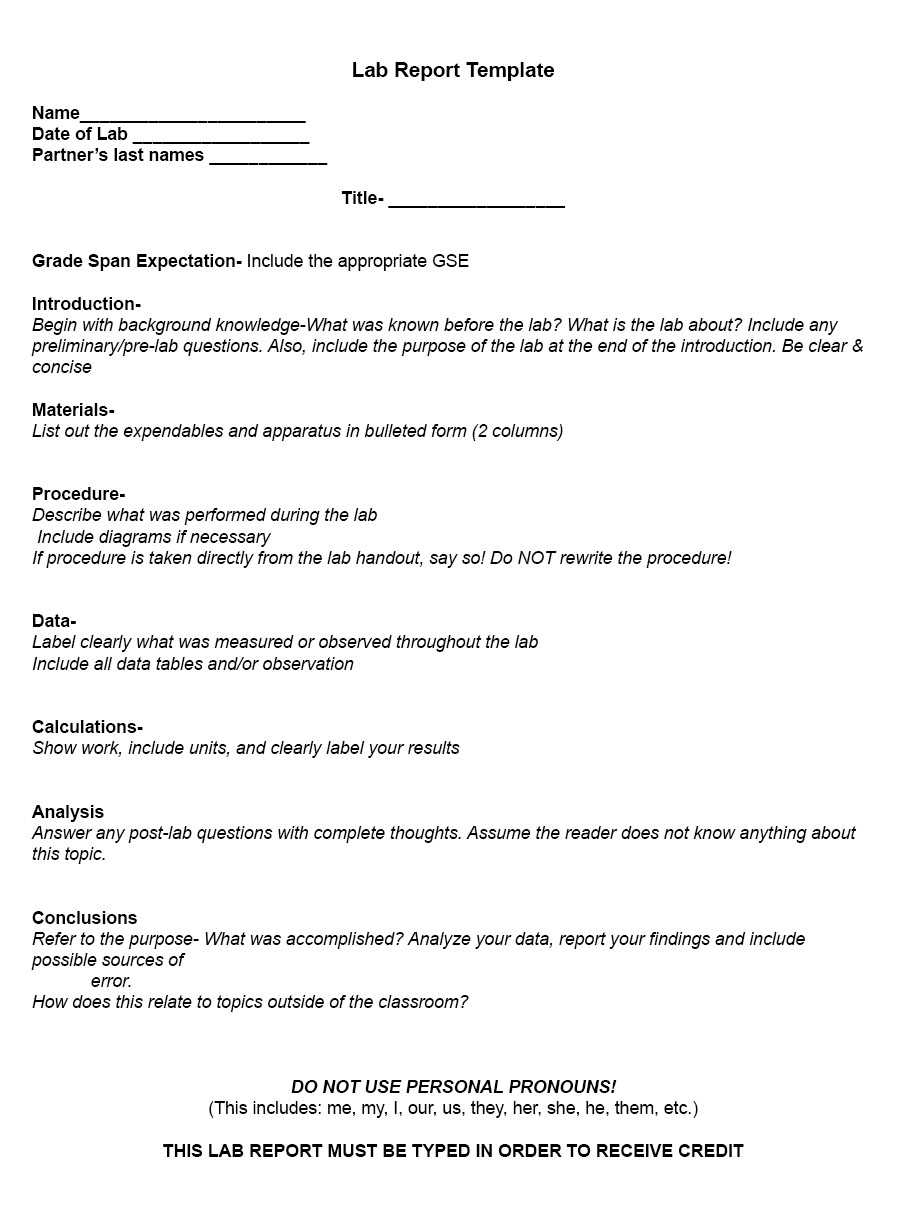 Lab Report Template