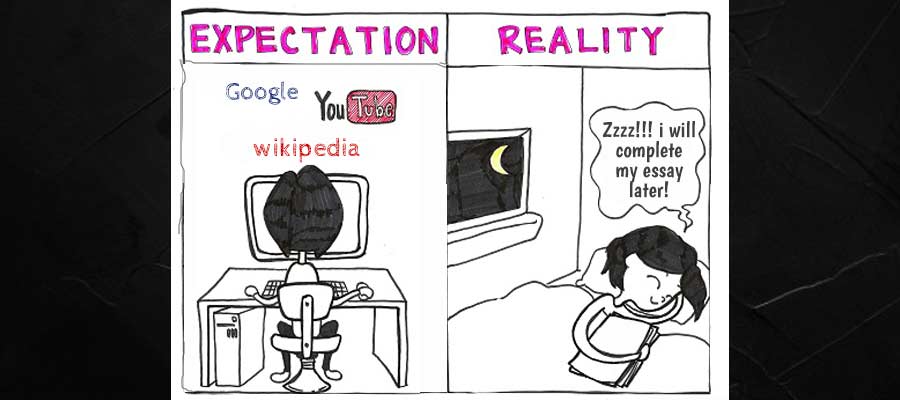 students new year resolution- expectation vs reality