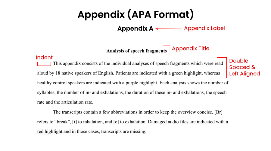 Appendises examples