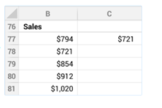 function can automatically return the value in cell
